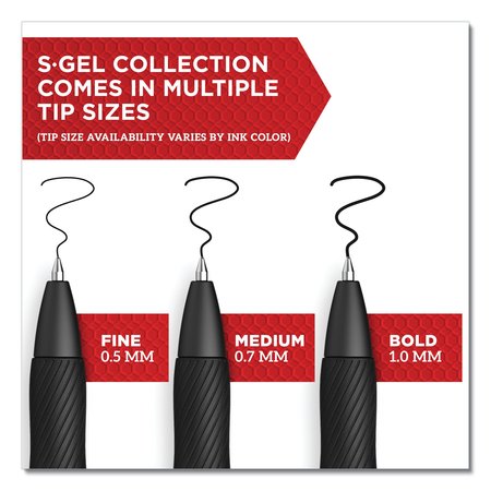 Sharpie S-Gel High-Performance Gel Pen, Retractable, Bold 1 mm, Blue Ink, Black Barrel, PK36 PK 2096127